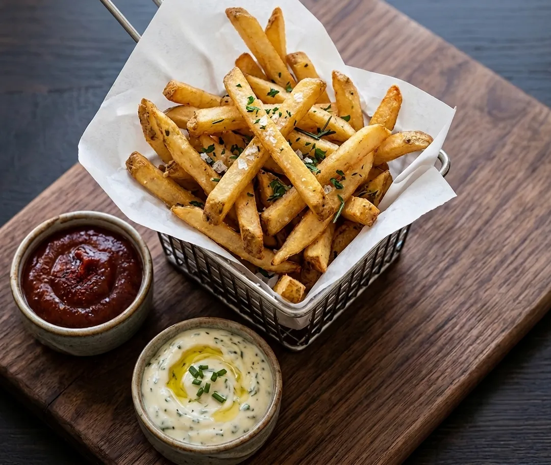 Fresh-cut fries at Jackson Heights Fish And Chips Winnipeg - hot golden chips served with fish or chicken