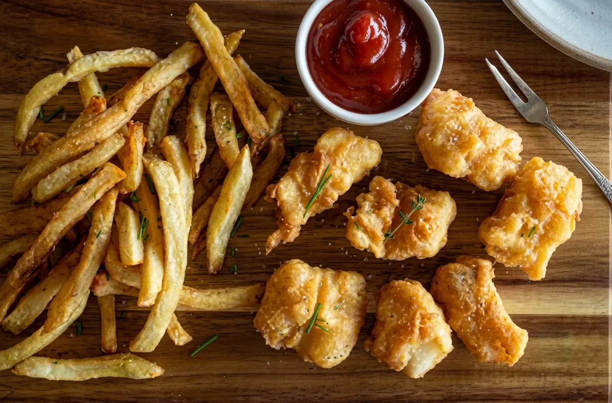 Classic fish and chips with crispy battered fish and hand-cut fries at Jackson Heights Winnipeg
